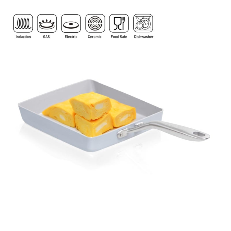 TECHEF - CeraTerra Ceramic Nonstick Tamagoyaki Japanese Omelette Pan/Egg Pan Skillet, (PTFE, PFAS, and PFOA Free), Induction-Ready, Made in Korea - Image 3